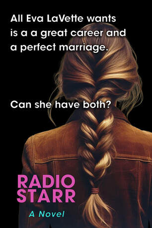 a '70s girl in an '80s world pictured wearing a long braid and a suede jacket for the novel RADIO STARR